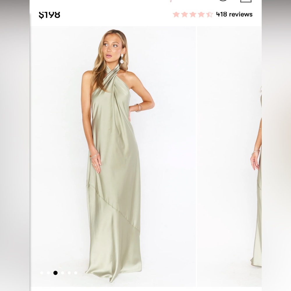 Show me your mumu jasmine halter dress in moss green - full length NWOT.
